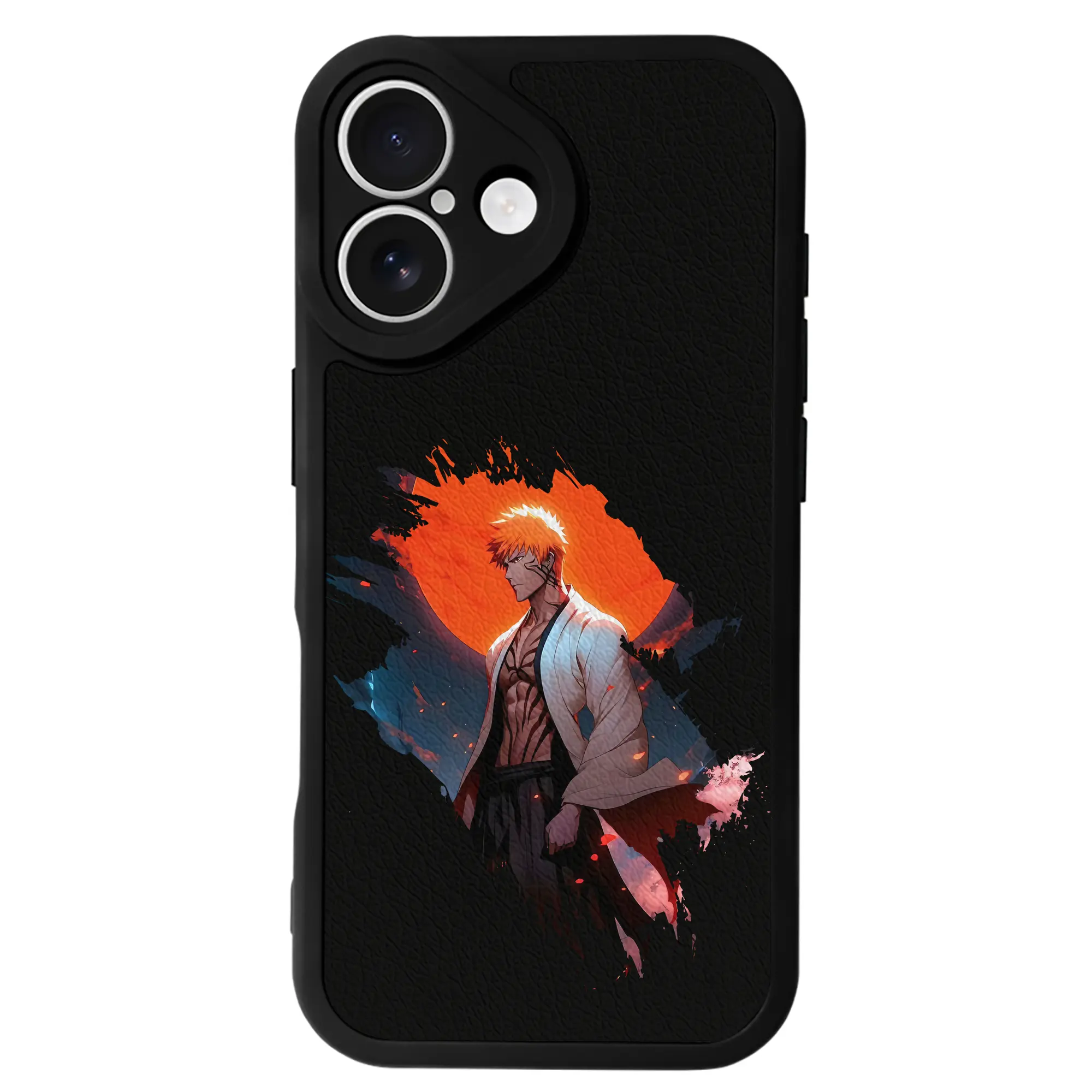 ブリーチ グッズ 黒崎 一護 - IPhone 16シリーズ対応 ・ シリコンスマホケース ・ レザー調 ・ 高精度フィット ・ 耐衝撃 ・ ワイヤレス充電対応 ・ 精密カット